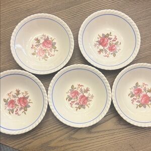 JB4 by Johnson Brothers Windsor Pink Floral Ceramic Bowls - Set of 5